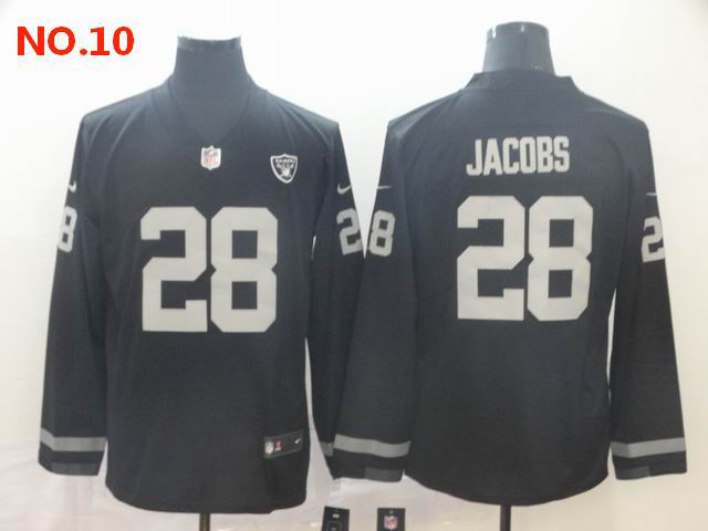 Men's Las Vegas Raiders 28 Josh Jacobs Jersey NO.10;